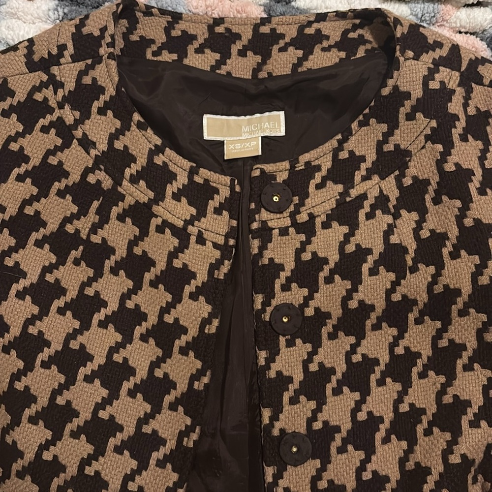 Chic Houndstooth Cropped Jacket Michael Kors Xs - image 5